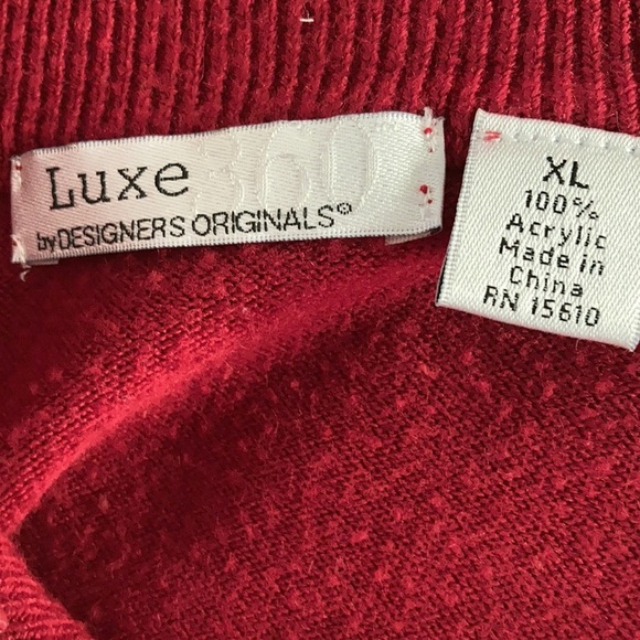 Red turtle neck sweater size XL Luxe 360 - Picture 4 of 5